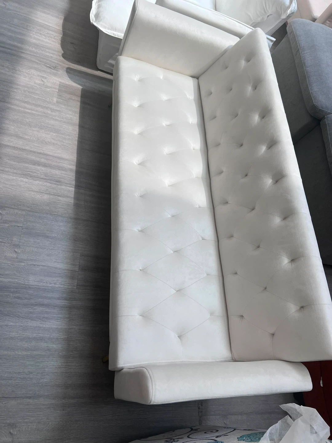 White Tufted Sofa Bed