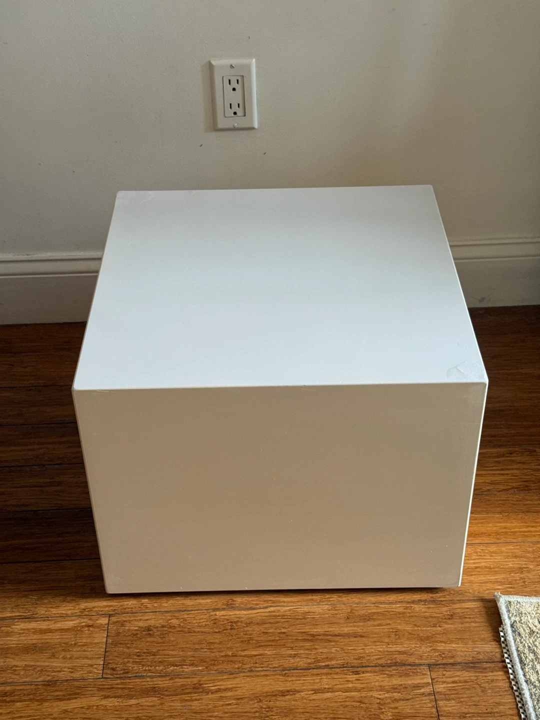 CB2 City Slicker - White cube side table - photo 2