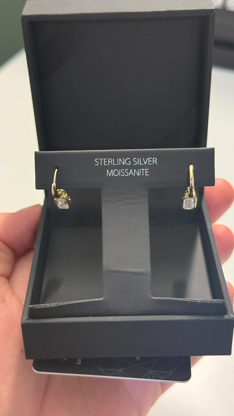 18k gold plated sterling silver moissanite hoops