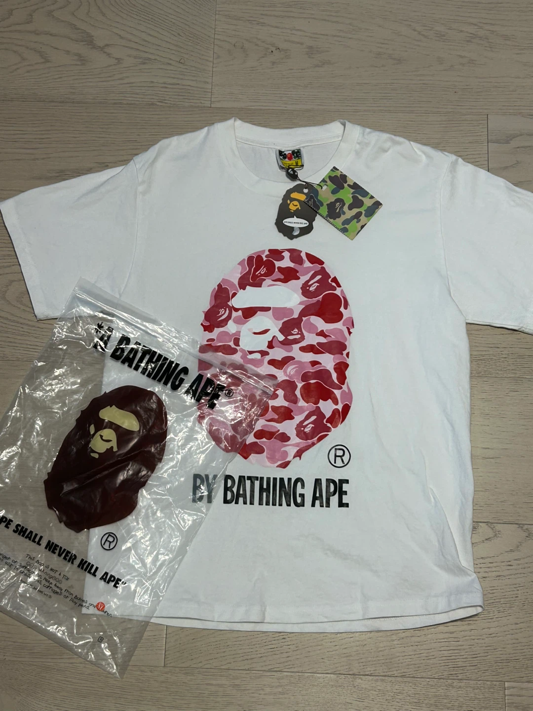 Bathing Ape White Pink Camo Ape Head T-Shirt