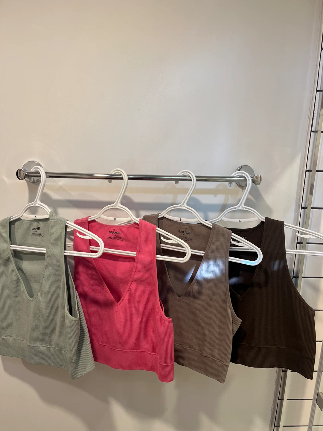 Garage Ribbed Crop Tank Tops (Set of 4)