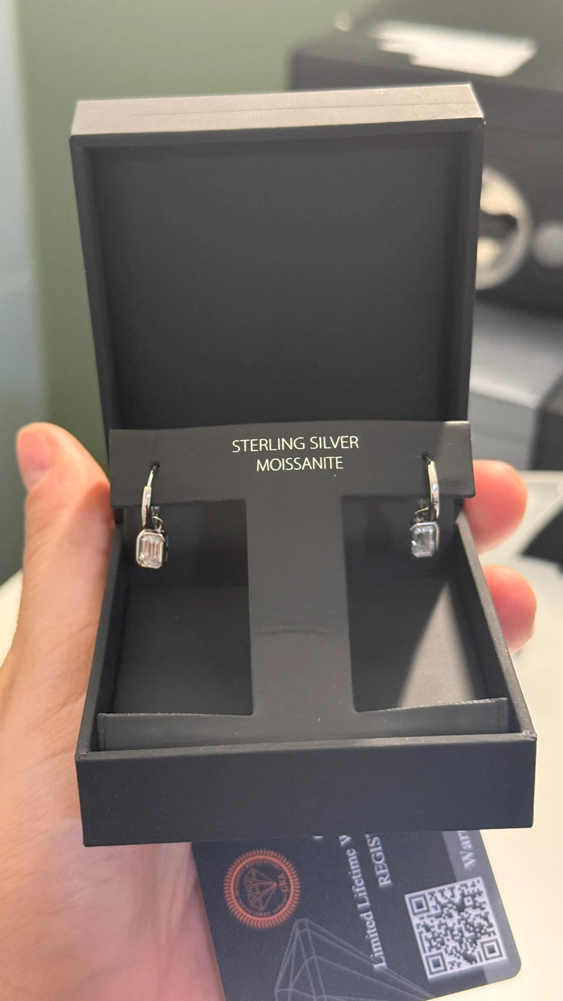 Sterling Silver Moissanite Drop Earrings