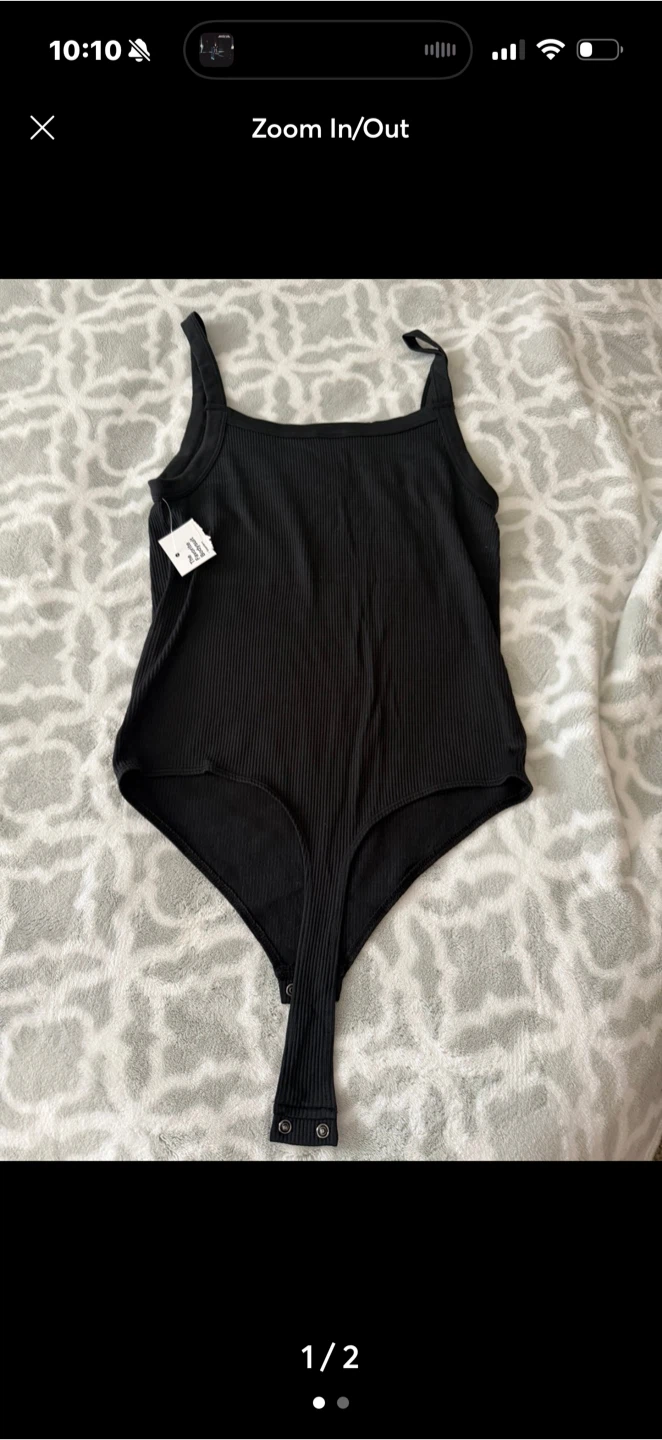 NWT WOMENS BODYSUIT LARGE BLACK - photo 2