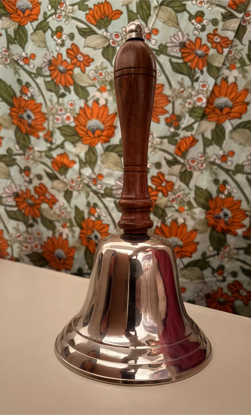 Handheld Service Bell with Wooden Handle