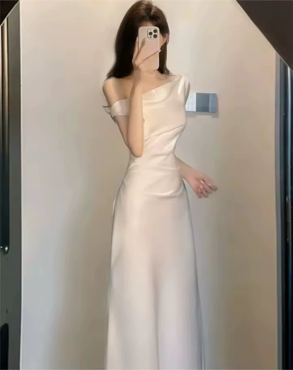 Women's Off-Shoulder Satin Dress