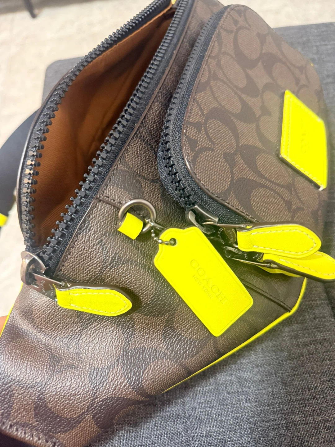 Coach Belt Bag with Neon Yellow Accents - photo 4