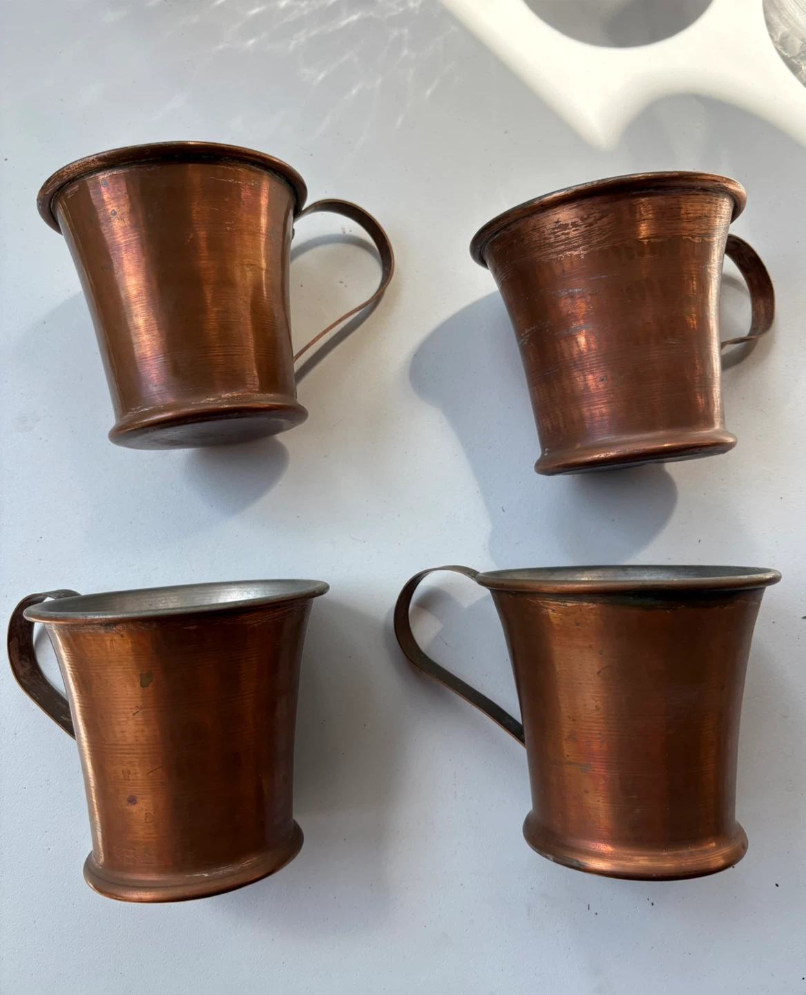 Set of 4 vintage Italian 100% Copper Mugs