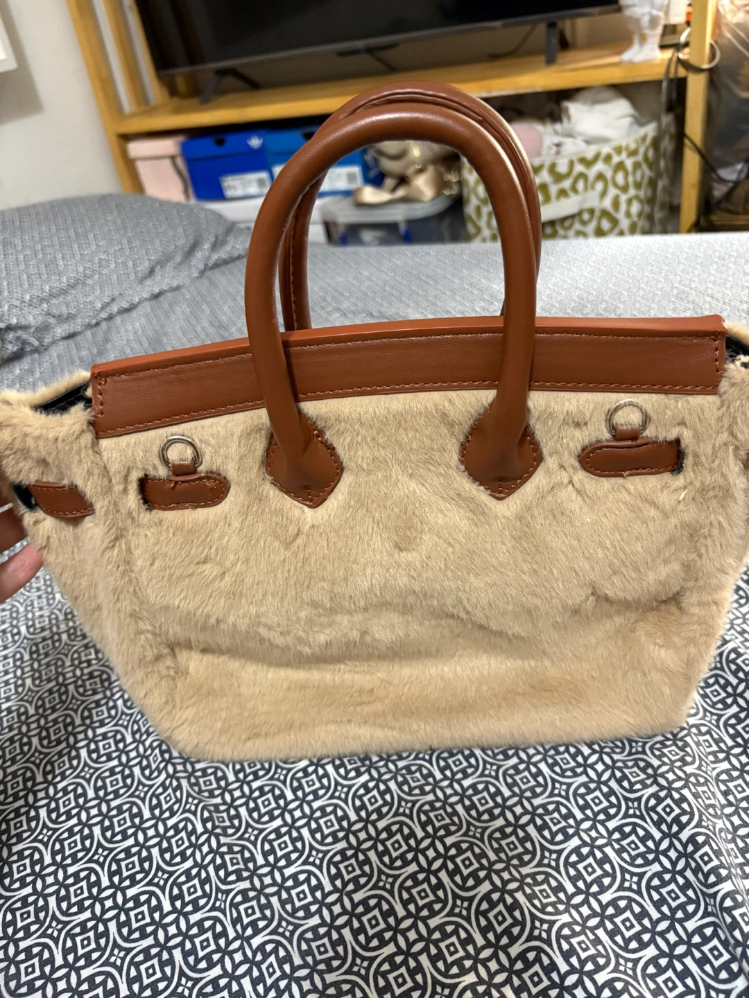 Faux Fur Cartoon Face Handbag - photo 2