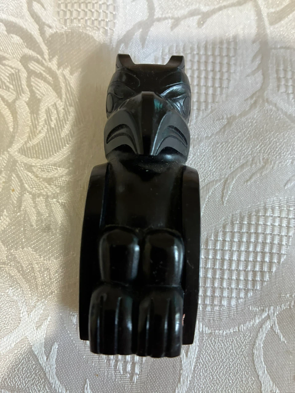 Black Owl Carving Figurine