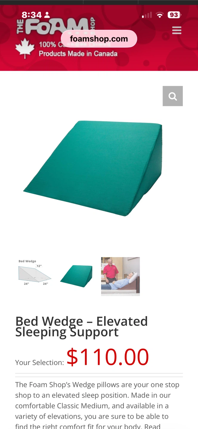 The Foam Shop Bed Wedge - Elevated Sleeping Support