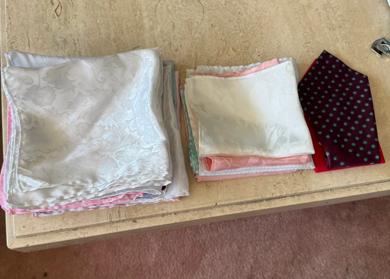 Bundle of 10 Pocket Squares - Assorted Colours
