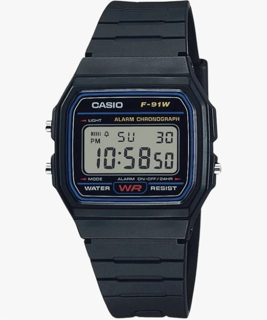 CASIO F91W-1 Casual Sport Watch, Black Strap, Digital,New No Box