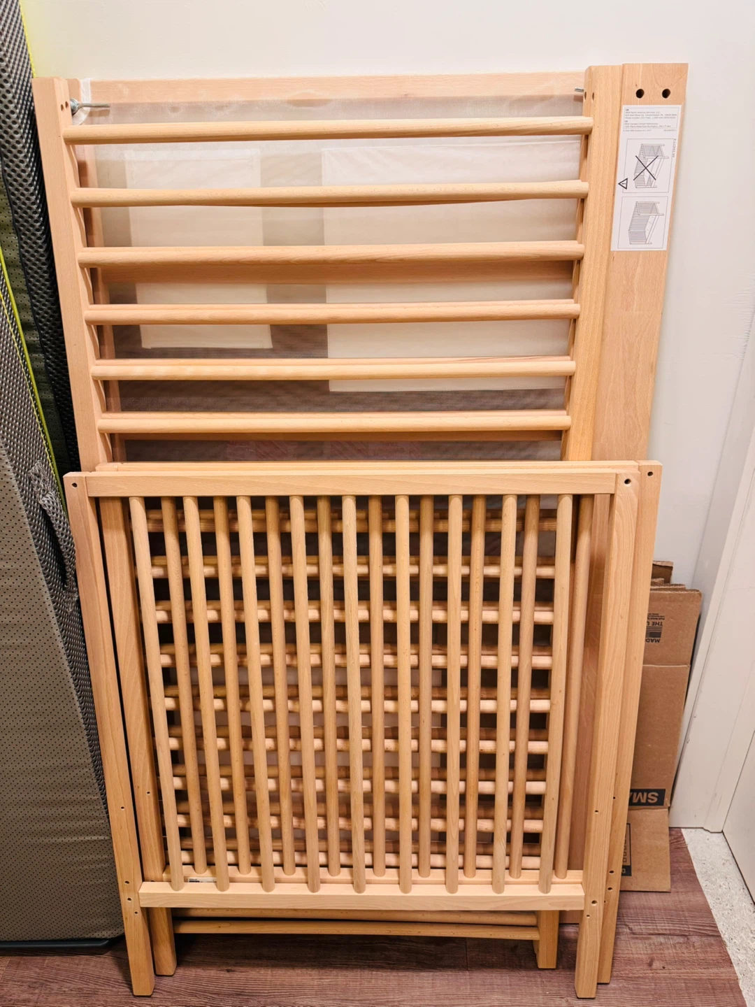 IKEA SNIGLAR Crib, Beech, 70x132 cm