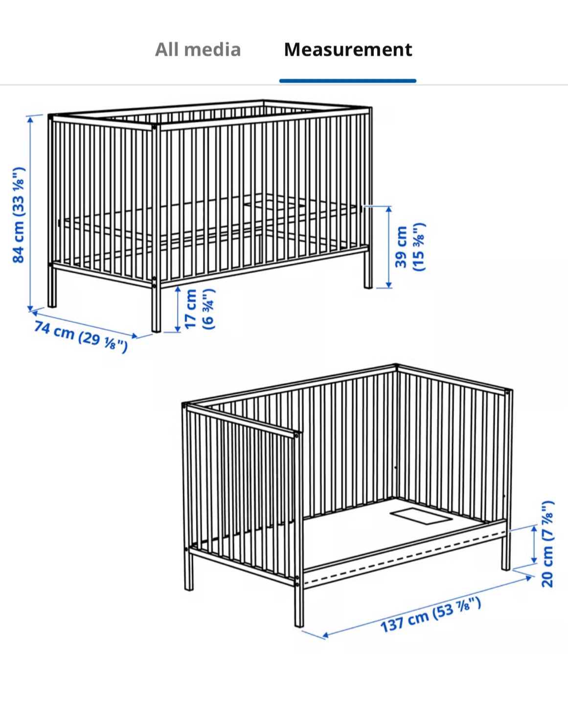 IKEA SNIGLAR Crib, Beech, 70x132 cm - photo 3