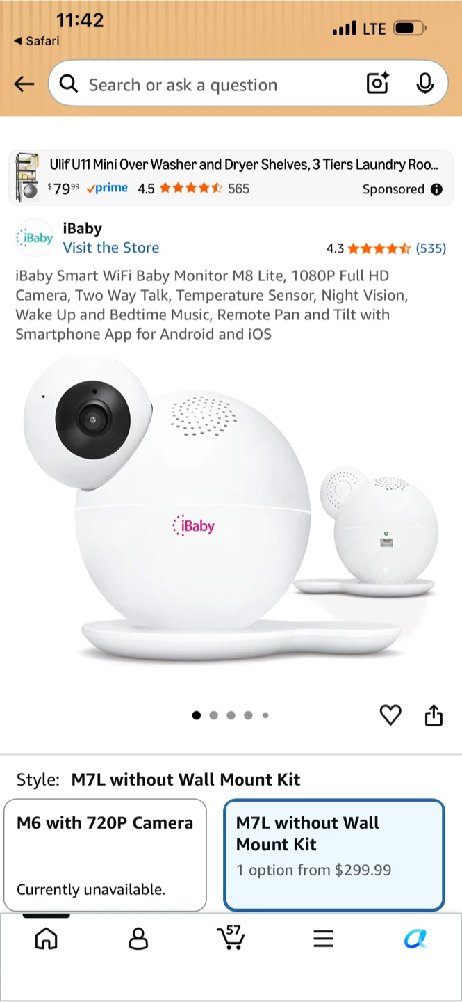 iBaby Care M7 Lite Baby Monitor + Wall Mount Kit - photo 2