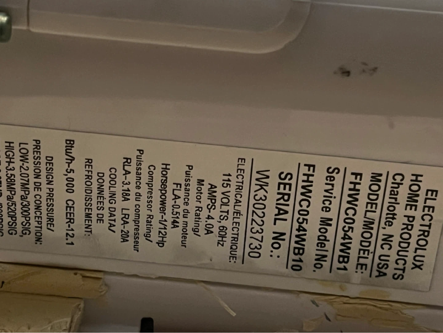 Frigidaire Window Air Conditioner FHWC054WB10 - photo 2