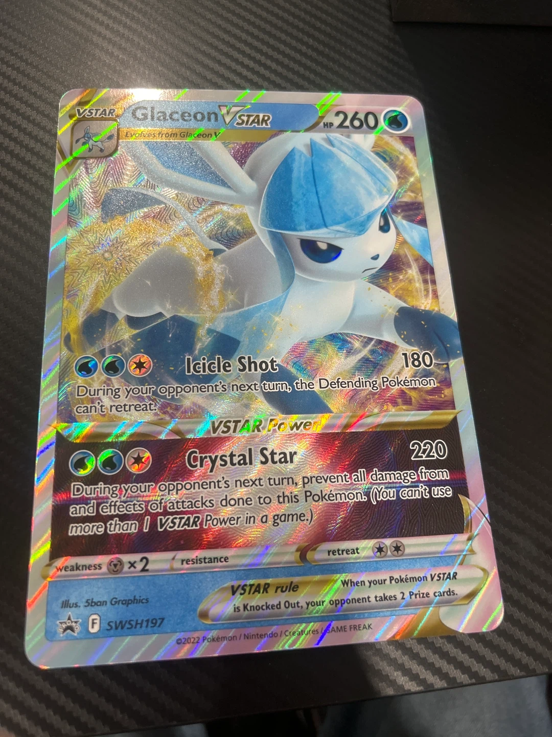 Large Card: Pokemon Glaceon VSTAR Card SWSH197
