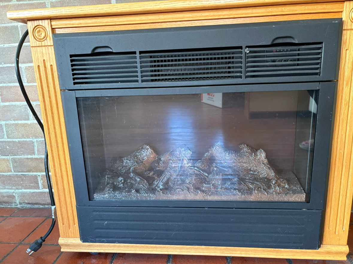 Oak Electric Fireplace with Flame Effect - photo 3