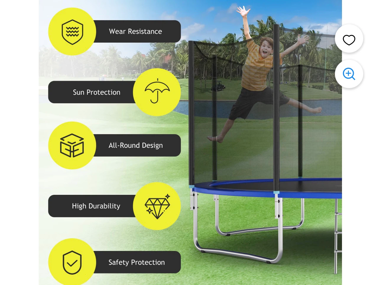 10 Foot Trampoline Replacement Safety Net - photo 4