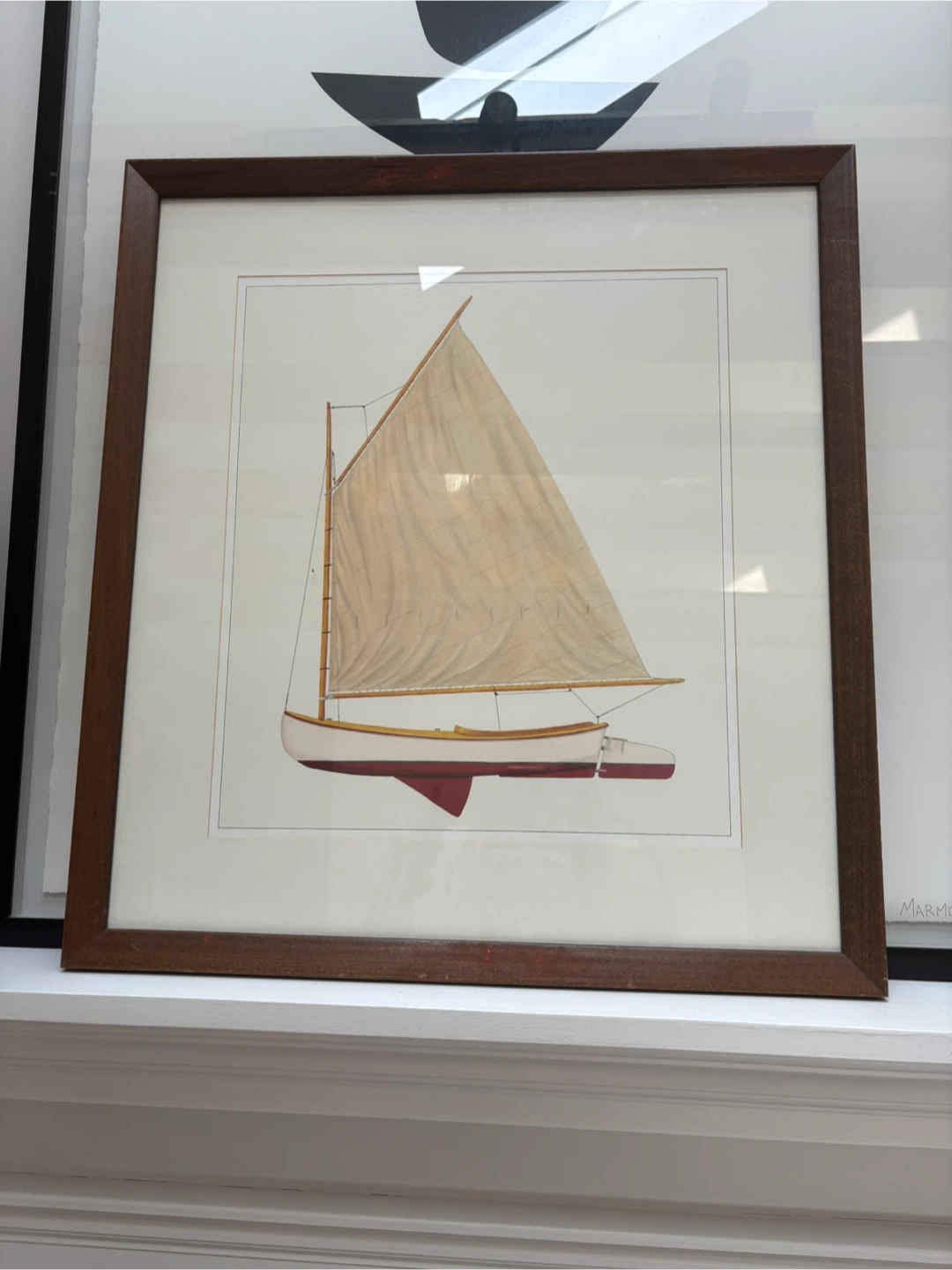 Robert Duff - beetle cat vintage Framed Sailboat Art Print - photo 2
