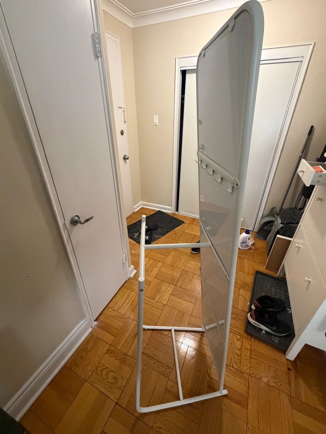 Full-Length Standing Floor Mirror – White Frame – Like New - photo 2
