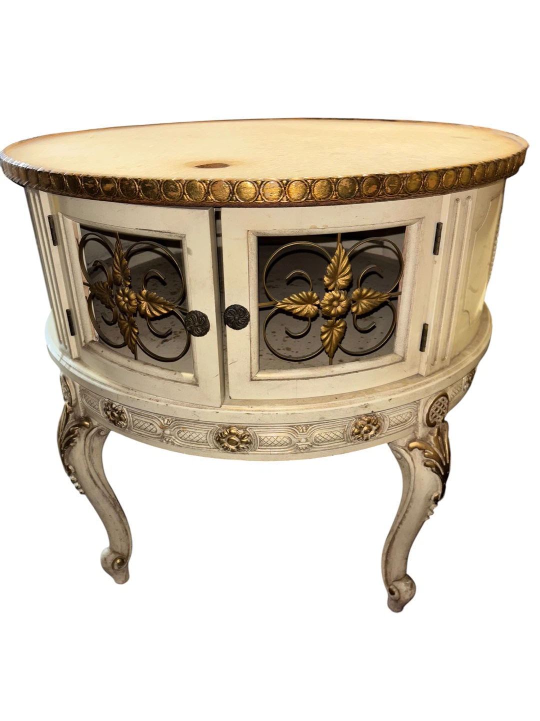 2 Ornate Vintage Accent Table with Gold Accents - photo 2