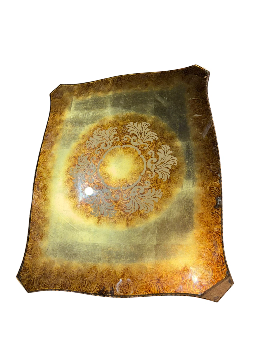 2 Ornate Vintage Accent Table with Gold Accents - photo 4