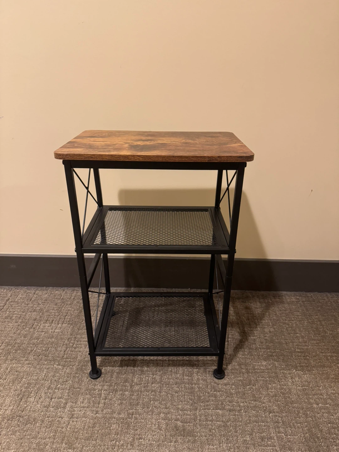 3-Tier Industrial Side Table / Nightstand
