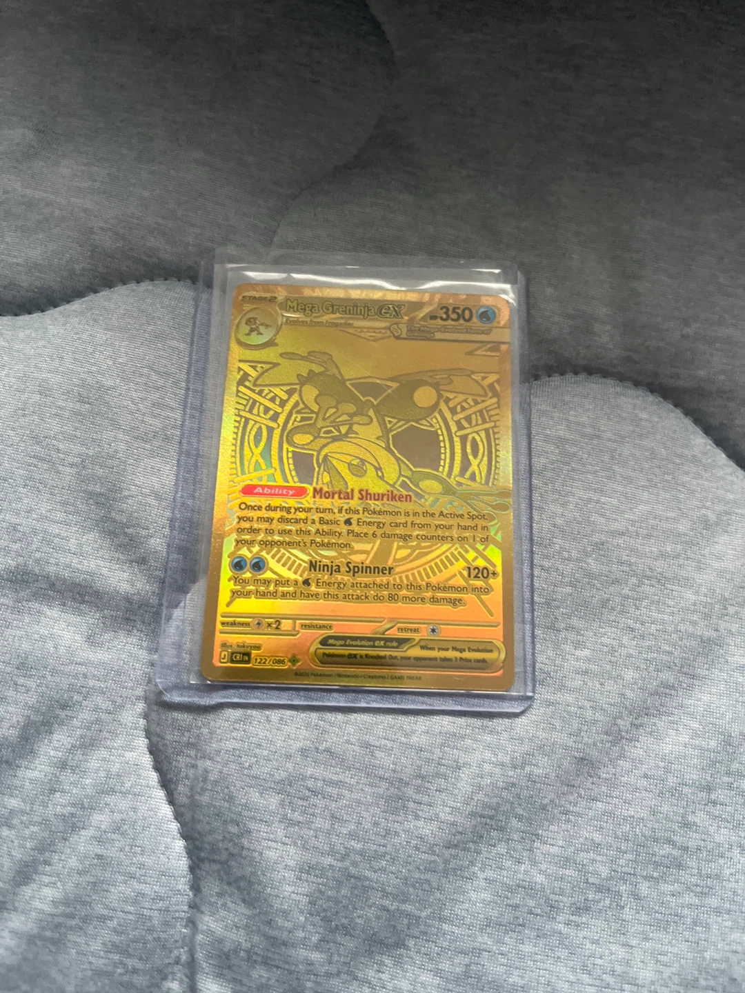 Mega greninja ex gold rare card