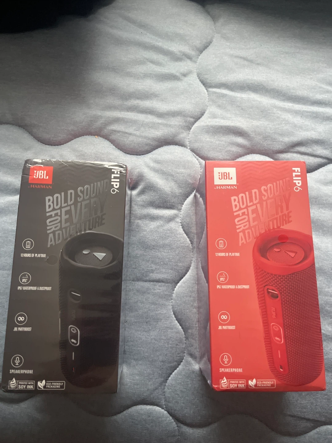 JBL Flip 6 Portable Waterproof Bluetooth Speaker - Black & Red - photo 2