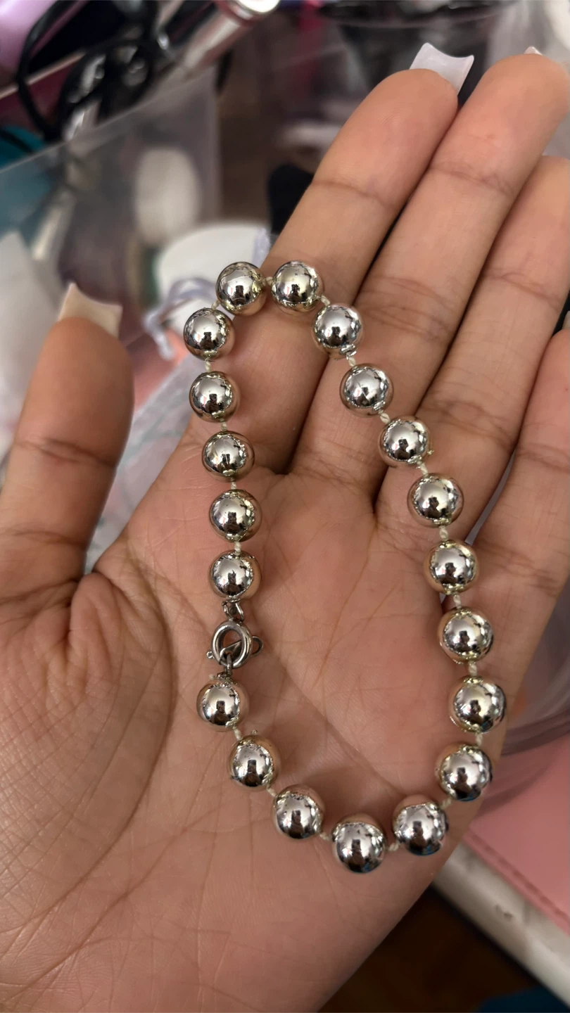 Silver Ball Bead Bracelet