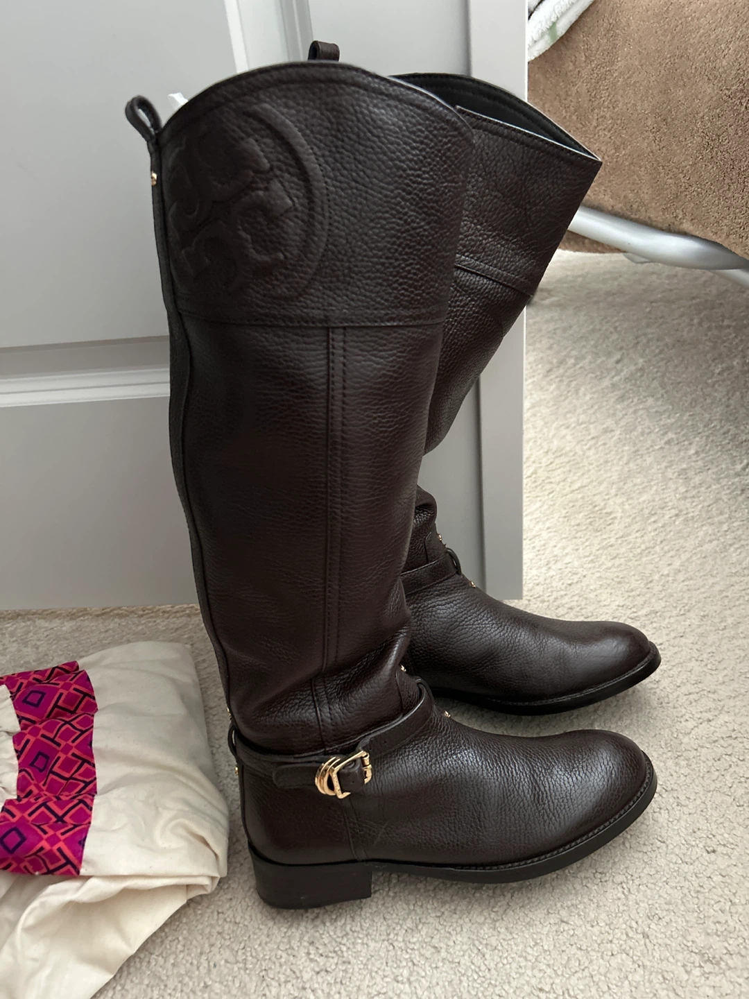 Tory Burch Dark Brown Leather Riding Boots Size 6.5 - photo 3
