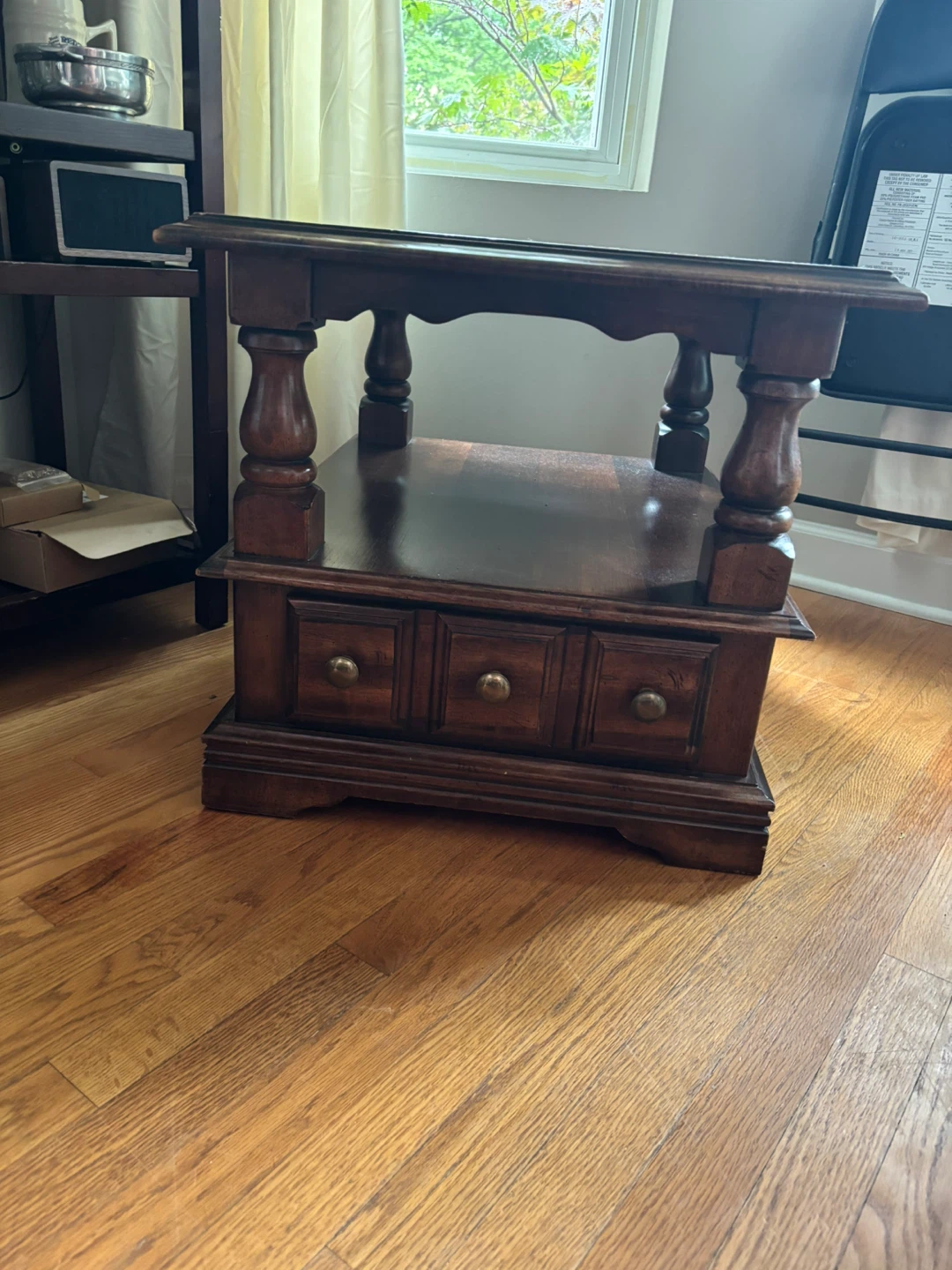 Wooden End Table with 3 Drawers - photo 3