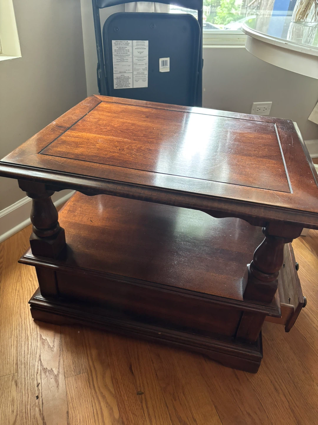 Wooden End Table with 3 Drawers - photo 4