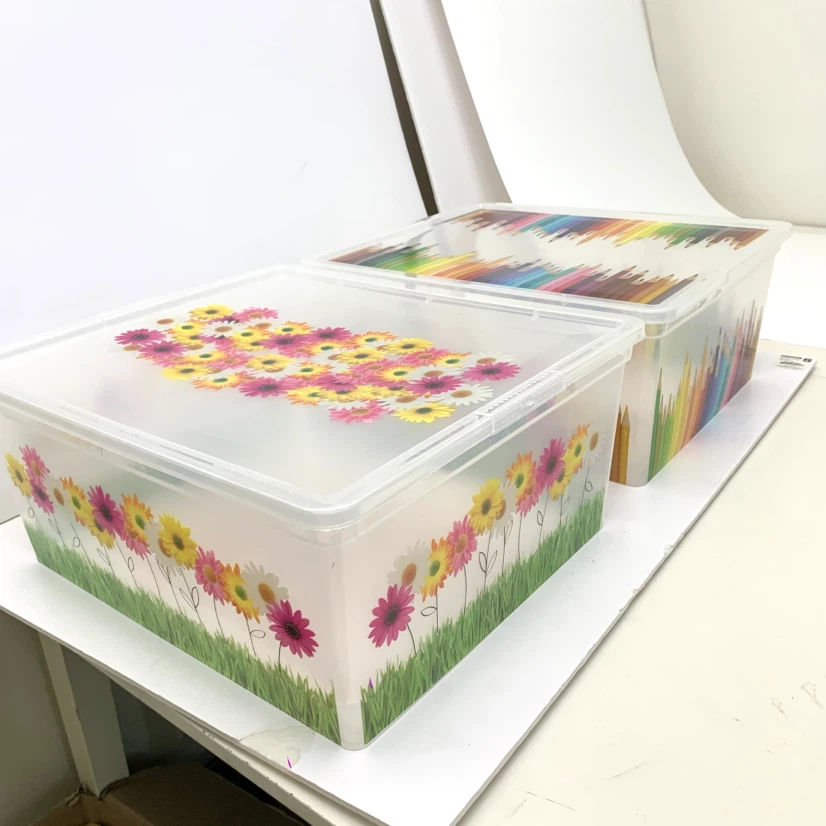 Storage Bins Plastic Organizer Boxes Kids Craft Toy Set of 2 - photo 3