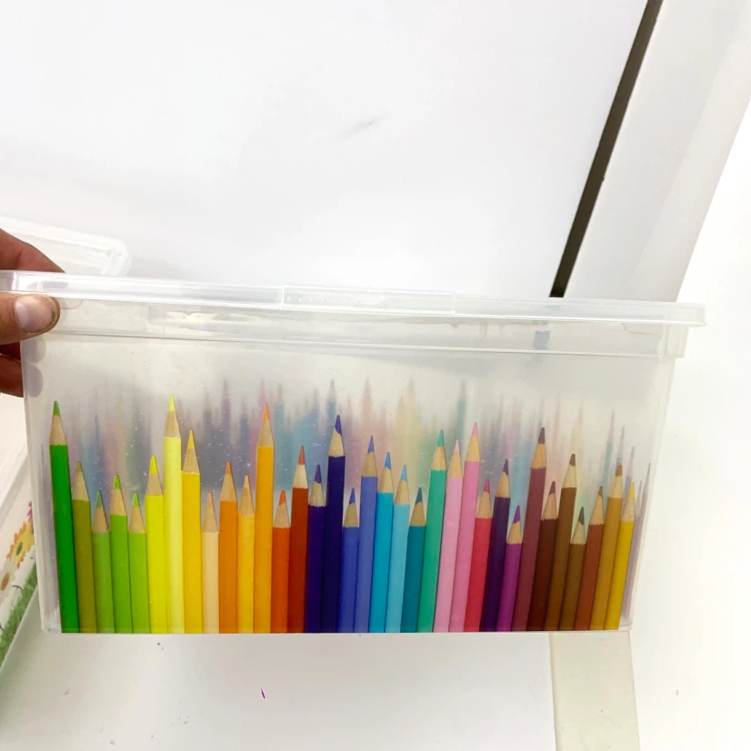 Storage Bins Plastic Organizer Boxes Kids Craft Toy Set of 2 - photo 4