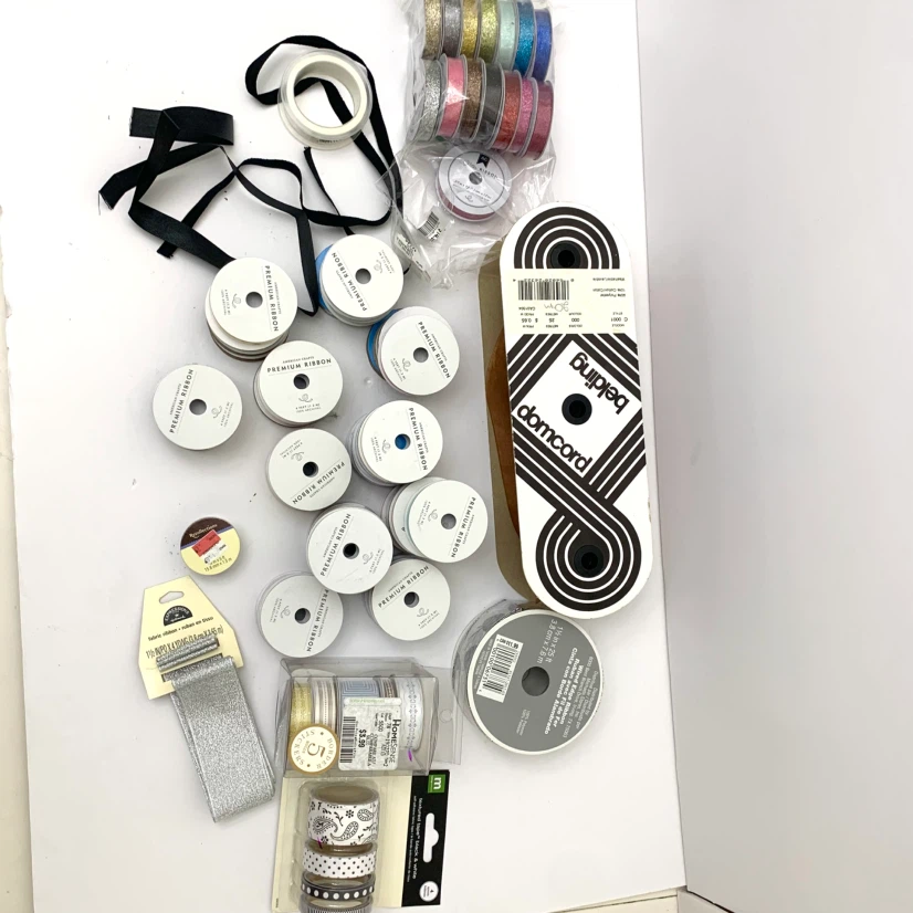 Ribbon Bundle Craft Ribbon Satin Grosgrain Washi Tape Bulk Lot - photo 2