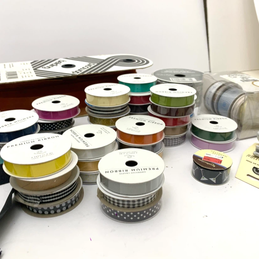 Ribbon Bundle Craft Ribbon Satin Grosgrain Washi Tape Bulk Lot - photo 3