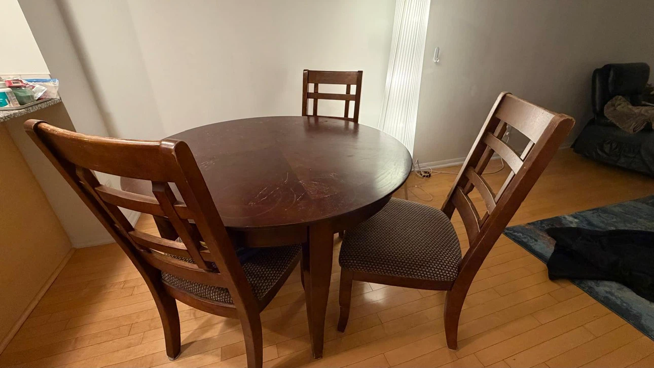 Wooden Dining Table and 3 matchingChairs