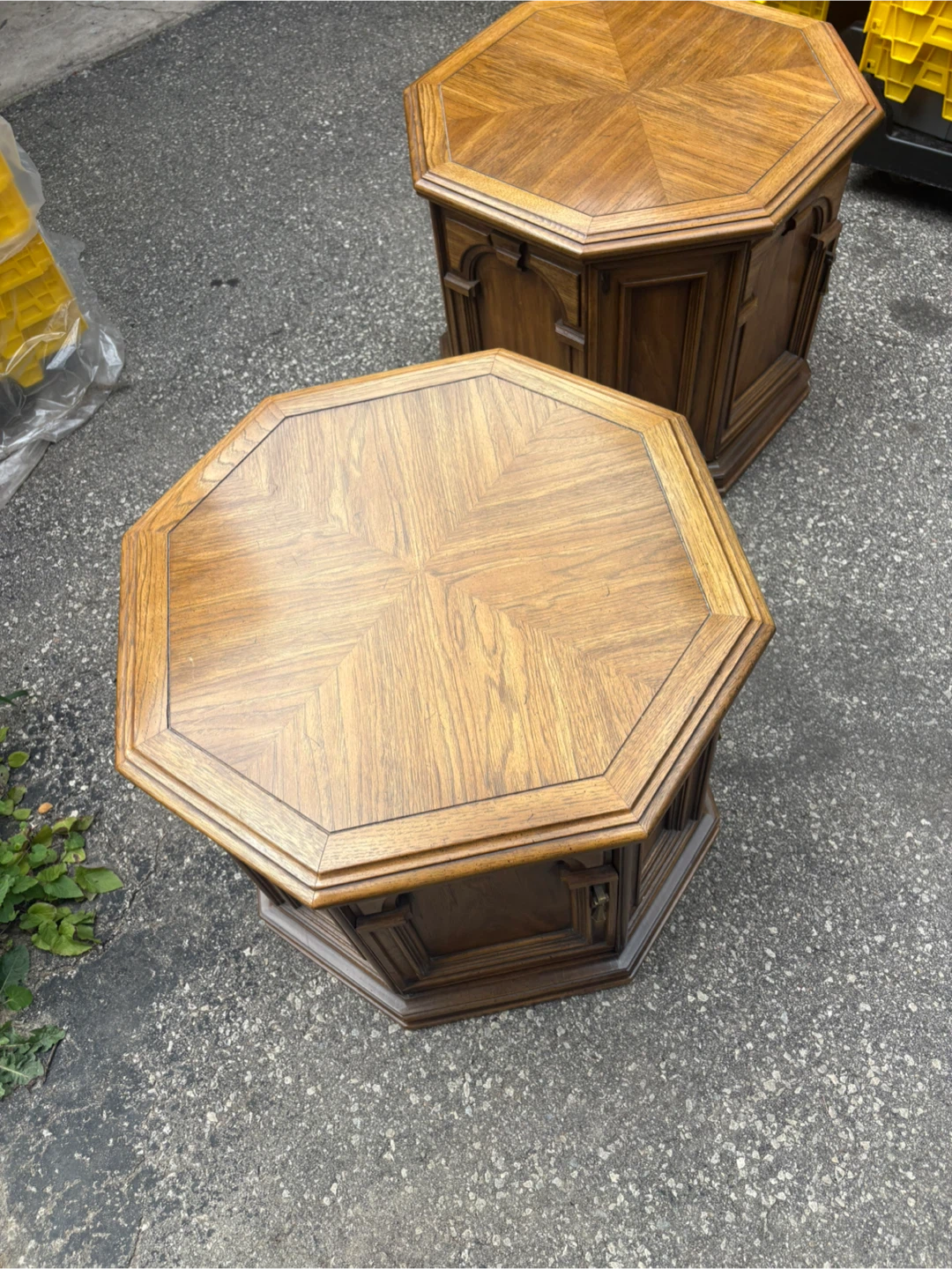 Free delivery used Vintage Octagon End Tables (Pair) - photo 3