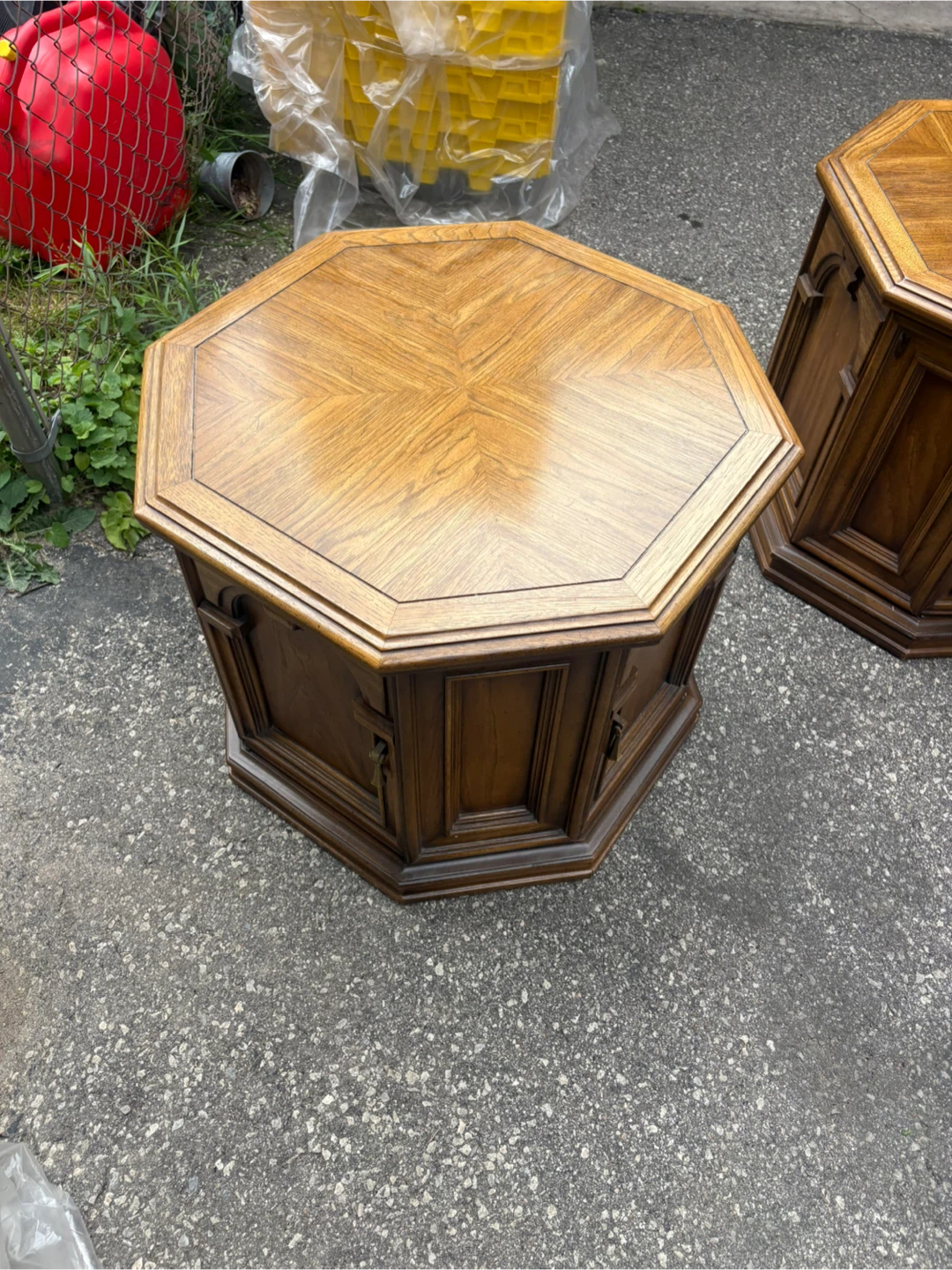 Free delivery used Vintage Octagon End Tables (Pair) - photo 4