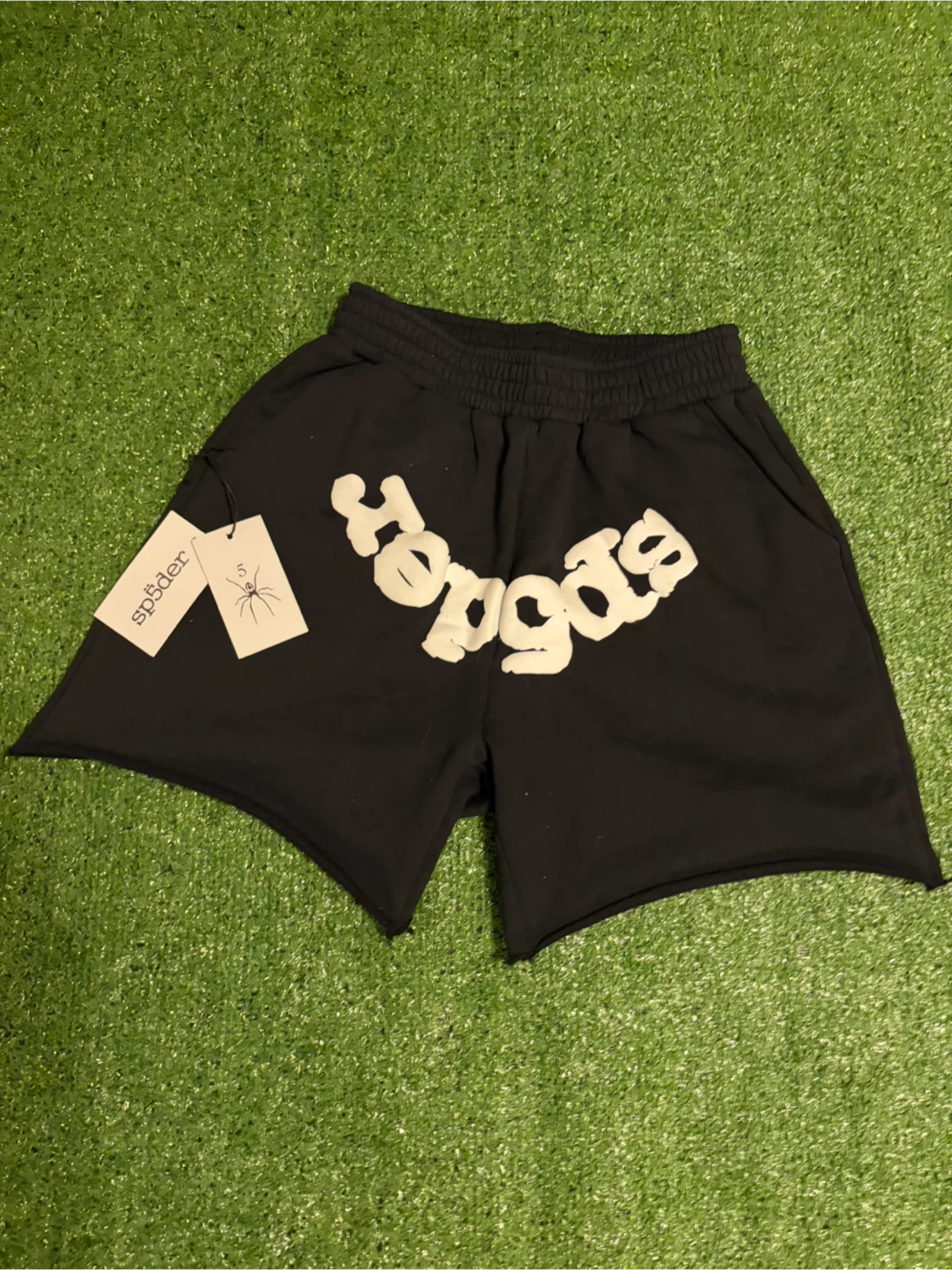 Sp5der Shorts Black White Logo Size M