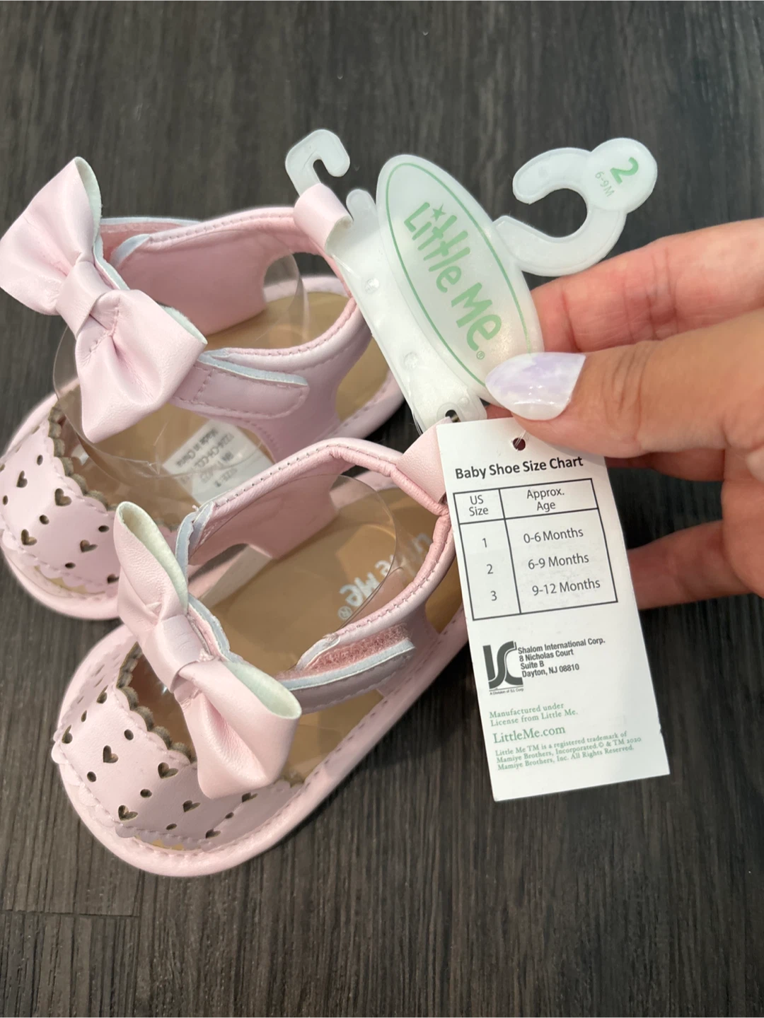 Little Me Pink Baby Sandals with Bows Size 2 - photo 2