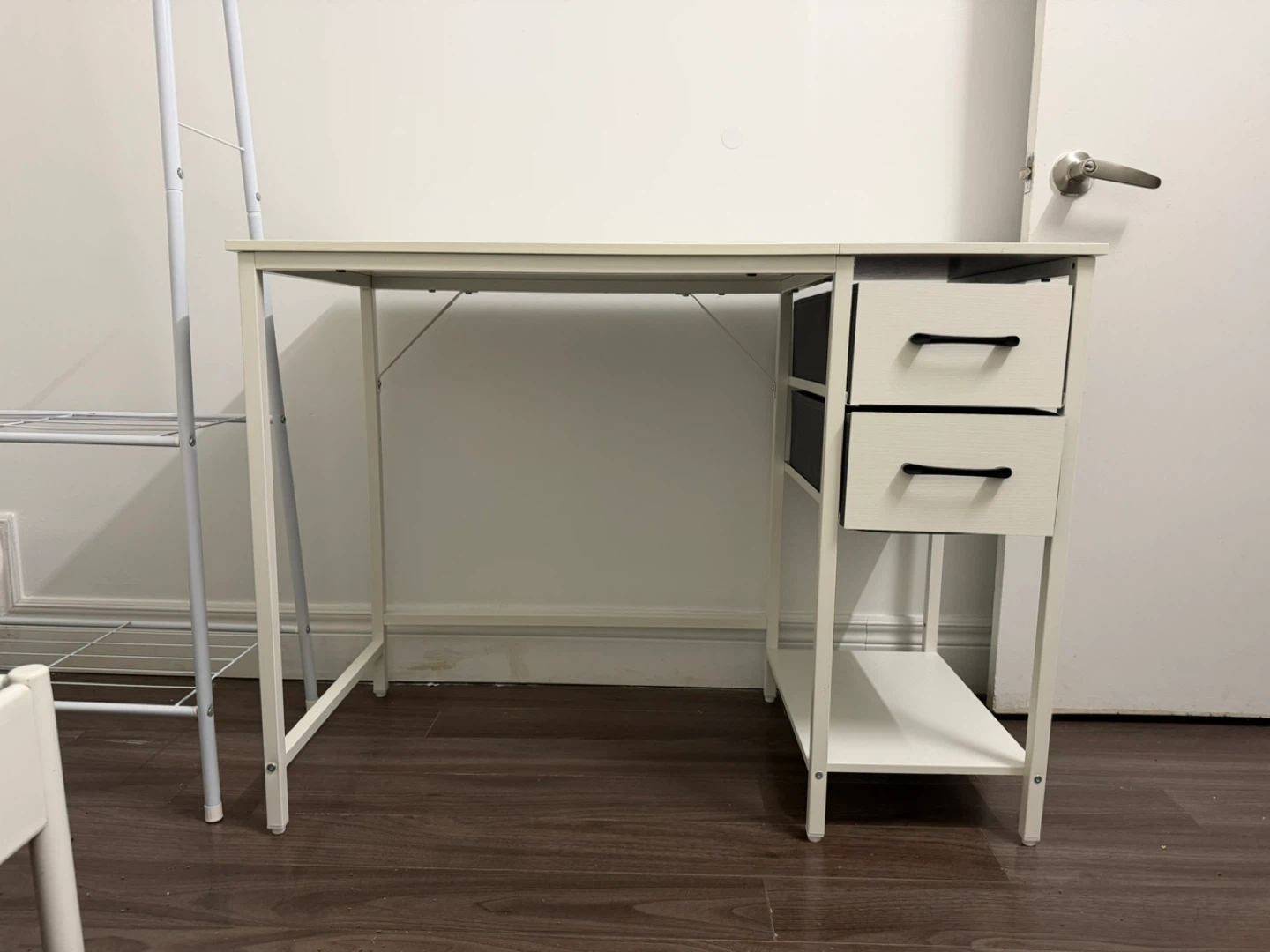 White Small Desk with Two Drawers - photo 2