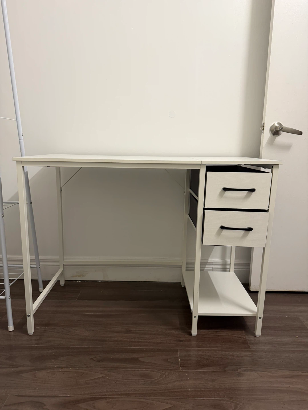 White Small Desk with Two Drawers