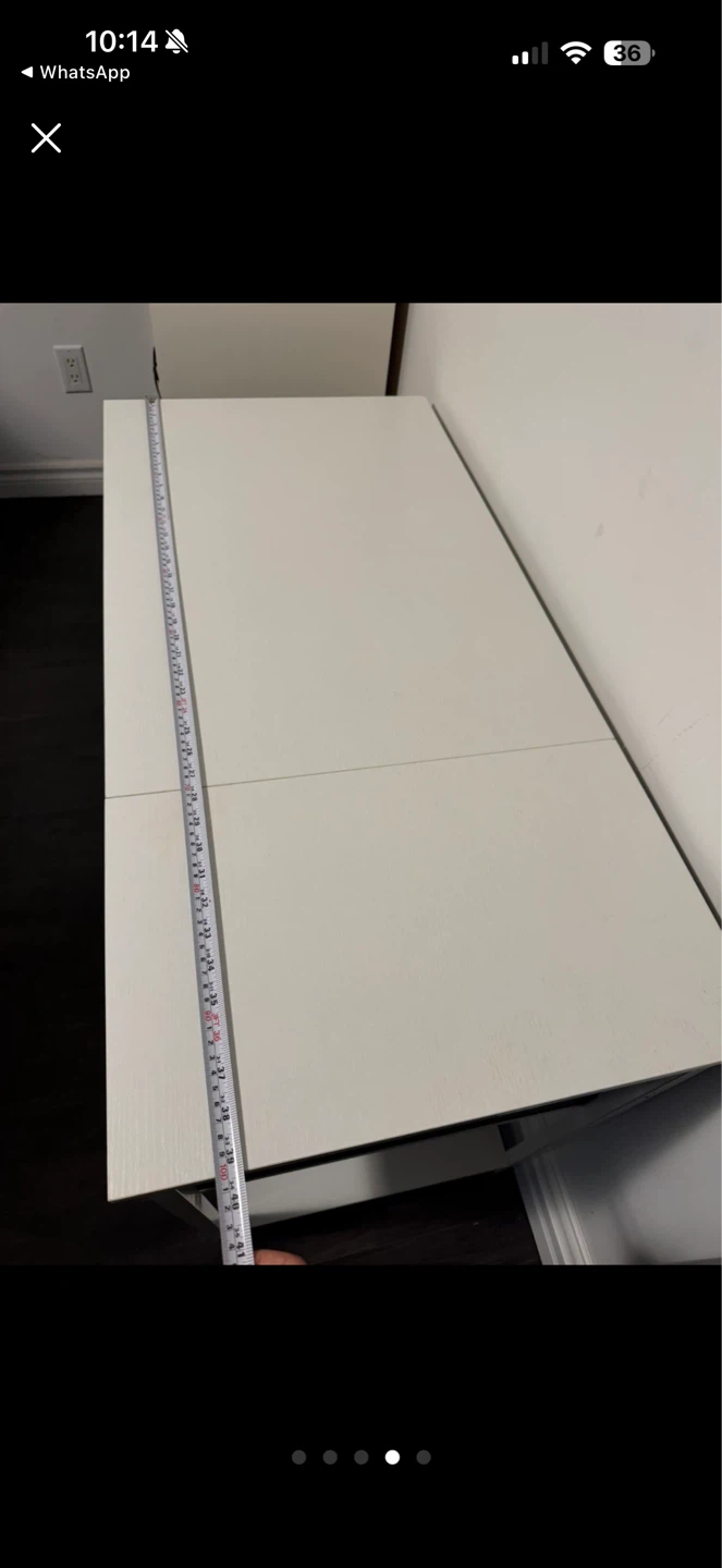 White Small Desk with Two Drawers - photo 4