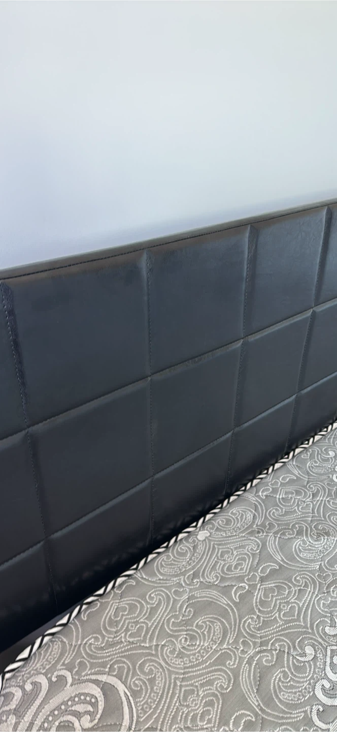 3  BLACK LEATHER bed frames with mattresses - photo 3
