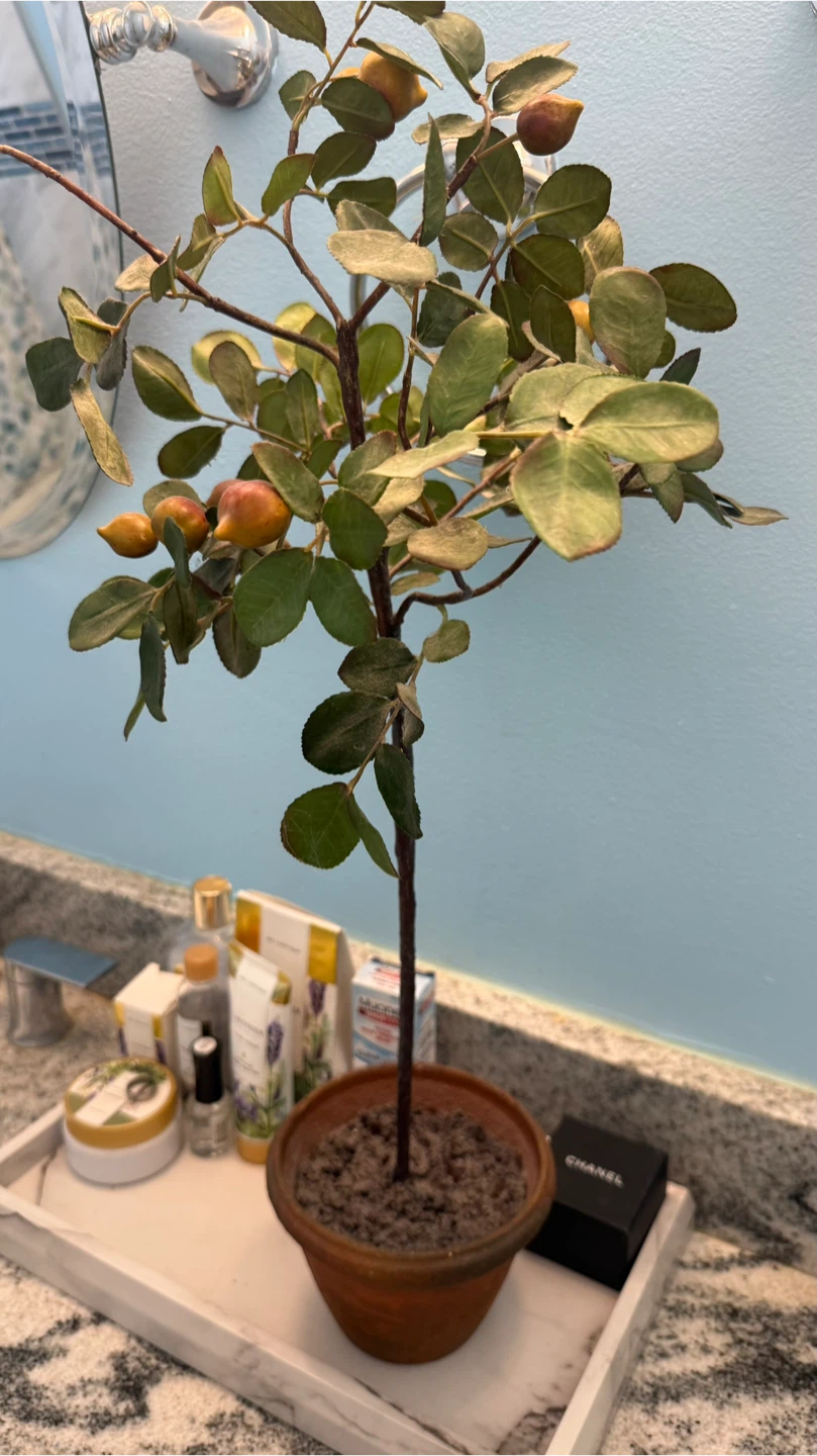 Artificial Potted Tree with Faux Fruit
