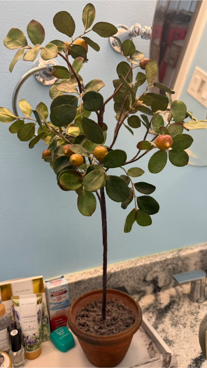 Artificial Potted Tree with Faux Fruit - photo 2
