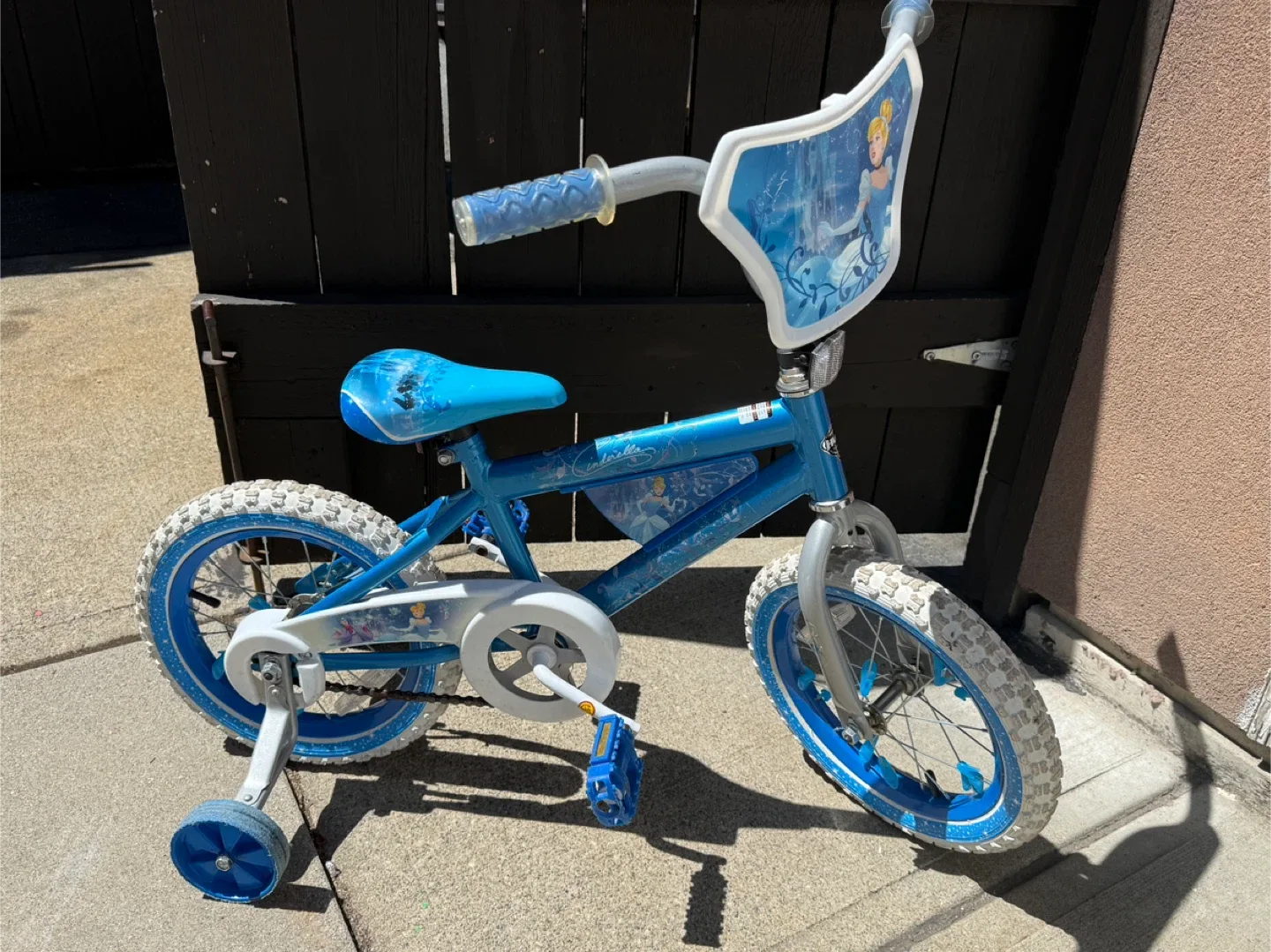 LIkE NEW 14 inch Blue Cinderella Kids Bike with training wheels